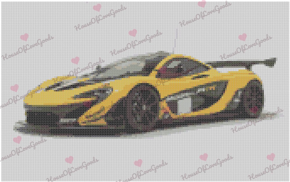Super Car Cross Stitch Pattern, Race Car Cross Stitch Pattern, Mclaren