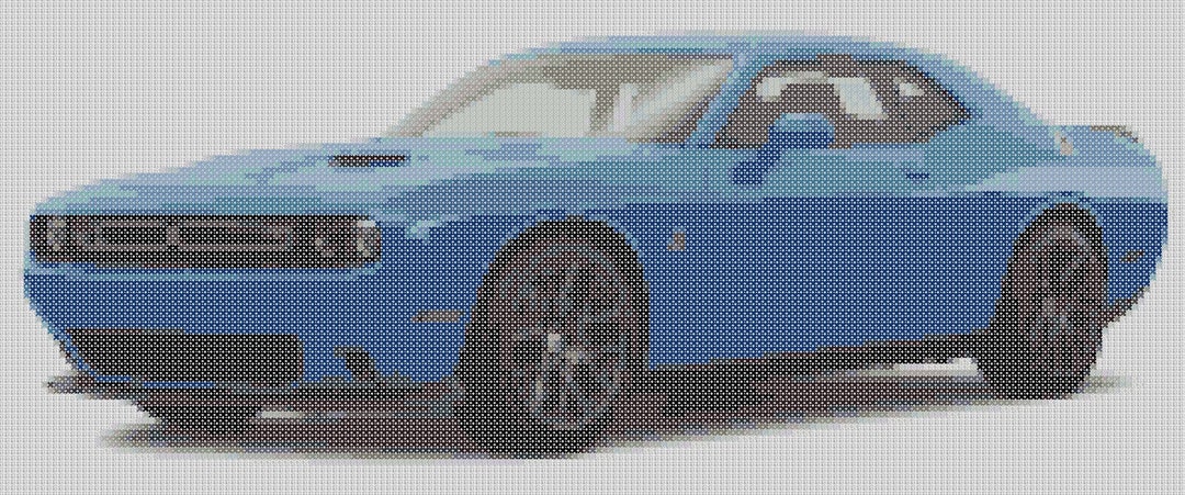 Sports Car Cross Stitch Pattern, Dodge Challenger Cross Stitch