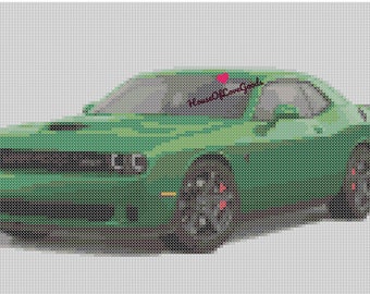 Sports Car Cross Stitch Pattern, Dodge Challenger Cross Stitch Pattern, Pony Car Cross Stitch Pattern