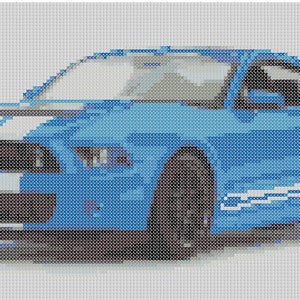 Sports Car Cross Stitch Pattern, Mustang Shelby GT500 Cross Stitch Pattern, Pony Car Cross Stitch Pattern