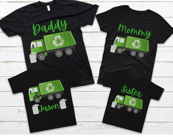 Garbage Truck Birthday Matching Family Shirts, Garbage Birthday Mom Shirt, Garbage Birthday Dad, Garbage Birthday Set for Sister Brother