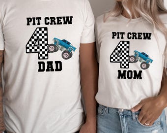 Personalized Monster Truck Birthday Shirt, Pit crew family
