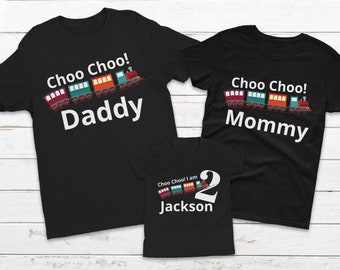 Train Birthday Matching Family Shirts, Choo Choo Train Birthday Mom Shirt, Train Birthday Dad, Train Birthday Set for Sister Brother Cousin