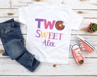 Two Sweet Birthday Shirt, Donut Birthday Shirt, Doughnut Birthday T Shirt,  Second Birthday Shirt , Toddler Birthday, Kids Birthday Shirt