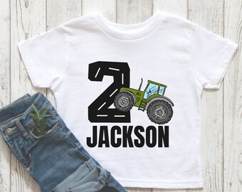 Boys Tractor Shirt, Personalized Tractor Shirt, Tractor Birthday Shirt, Baby boy Tractor Shirt, any age birthday shirt boy