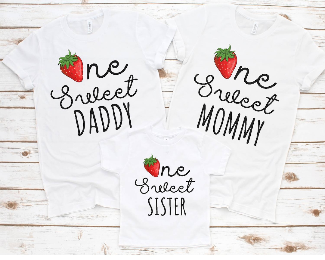 Sweet One Family Shirts Strawberry First Birthday Shirt - Etsy