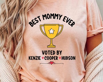 Personalized Mom T-Shirt with Kids Names, Mother's Day Gift
