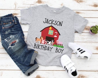 Farm birthday shirt 2, Birthday Farm Shirt, barn birthday shirt , barnyard birthday shirt, farm animals birthday shirt, personalized shirt