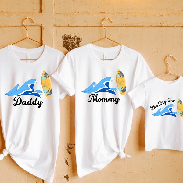 The Big One First Birthday Matching Family Shirts, Ocean Birthday shirt, Surfing Birthday Shirt, Surf board, Dad, Mom, Brother, Sister, Wave