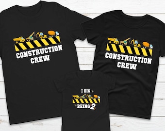 Construction Crew Shirt, I dig being two, Birthday Boy Shirt, Dump Truck Birthday, Excavator Birthday, Construction Crew family Shirt