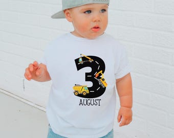 Personalized Construction Birthday Boy Shirt