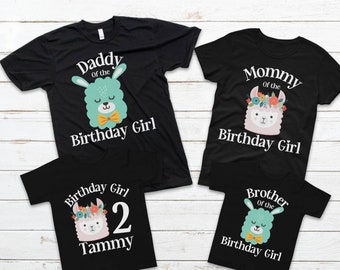 Llama Family Shirts,  Birthday Baby Llama,  Birthday Mama Llama, Daddy Llama, Grandma Llama, Sister Llama, Brother Llama Shirts