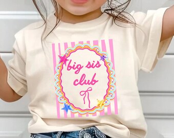 Big Sis Club TShirt, Promoted to Big Sister, Sibling Announcement Tee