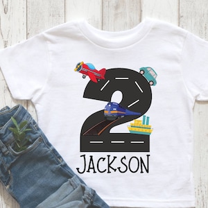 transportation birthday shirt,  things that go birthday, planes trains and automobiles birthday, vehicle birthday shirt, 2nd birthday