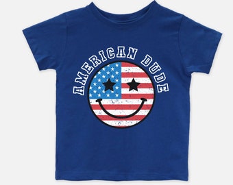 4th of july toddler shirt, American Dude Kids Shirt, Boys 4th Of July Kids Shirt, Freedom Toddler Tee