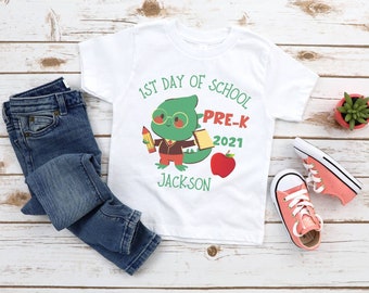 First Day Of Pre K Shirt, Personalized First Day Of Pre K Shirt, pre k first day shirt, dinosaur, First Day Of Pre K Shirts, Boy, girl