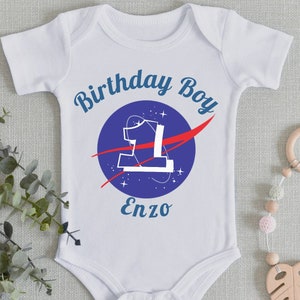 Traje de cumpleaños personalizado con temática de la NASA, traje de cumpleaños, necesito mi traje de cumpleaños espacial imagen 1