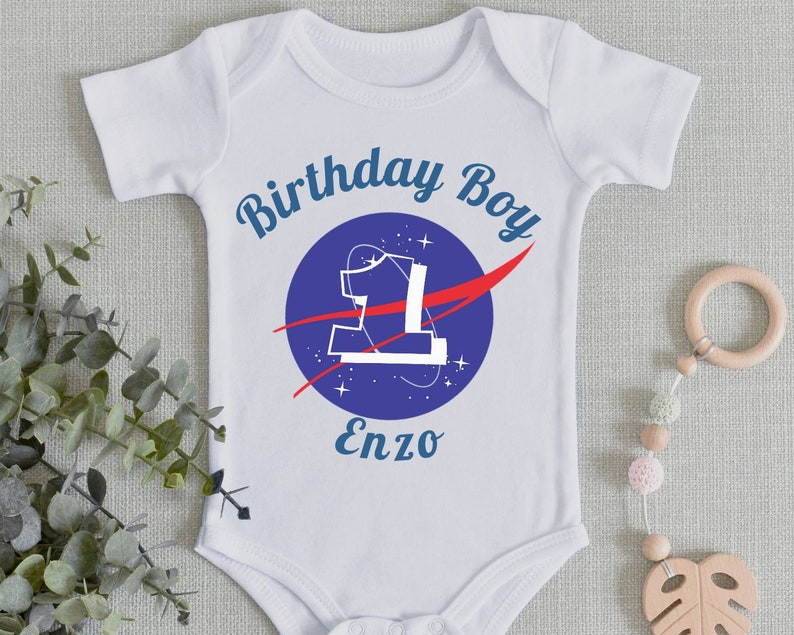 Traje de cumpleaños personalizado con temática de la NASA, traje de cumpleaños, necesito mi traje de cumpleaños espacial imagen 1