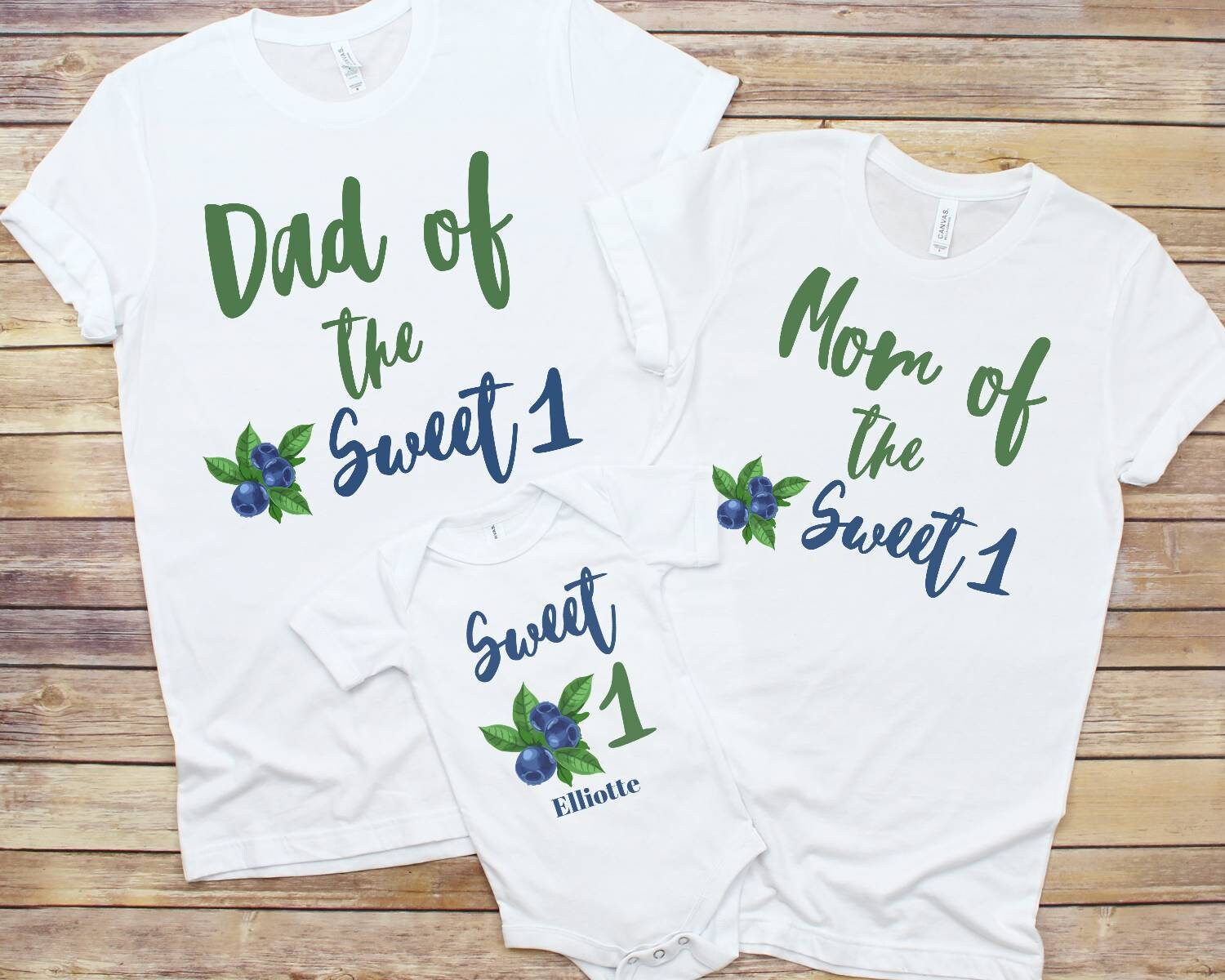 Blueberry Birthday shirt for family Sweet to be One Birthday Etsy