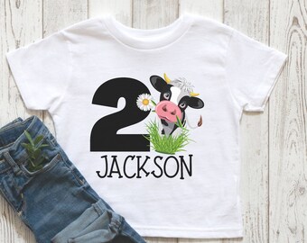 cow birthday shirt, Farm Birthday Shirt|, country birthday shirt, Personalized Cow Birthday Shirt, Farm Birthday Shirt, 2, 3, 4, 5 years old