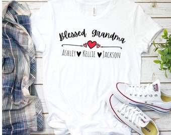 Mothers day shirt for grandma, Grandma Shirt With Grandkids Names,  Grandma Tee, Nana Personalized Grandma Shirt, Granny,  Grammy, Abuela