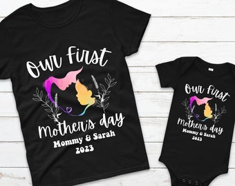 Our 1st Mother's Day Shirt, First Mother's day matching shirt, Custom With Names, Matching Mom and Baby Shirt, first time mom Gift custom