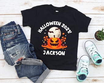 Halloween pumpkin Shirt, toddler halloween shirt boy, ghost Halloween Shirt, Personalized Halloween Kids Shirt, Custom Name Shirt