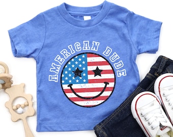 4th of july toddler shirt, American Dude Kids Shirt, Boys 4th Of July Kids Shirt, Freedom Toddler Tee