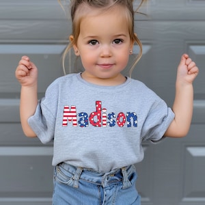 Personalized Fourth of July Kids Shirt, Custom Name Toddler Shirt, Personalized Name Patriotic Toddler Tee, 4th of July Kids Shirt,
