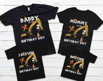 Construction family Birthday Shirt, Construction Birthday Shirt, Personalized Construction Shirt, Birthday Boy Shirt, Yellow Truck Boy Shirt