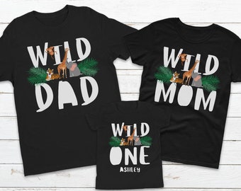 wild one family birthday shirt, Zoo Jungle safari 1st birthday, zoo party, mom of wild one, dad of wild one, jungle 1st birthday