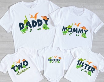 dinosaur birthday family shirts, dinosaur mommy shirt, daddy dinosaur, sister dinosaur shirt, brother dinosaur, trex family, Custom