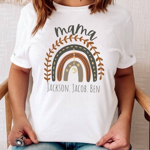 Mama shirt with Kids Names, rainbow mama, Mom shirt with kids names,  Mother’s Day Shirt, Mama Shirt, Customize Names, Mother’s Day Gift