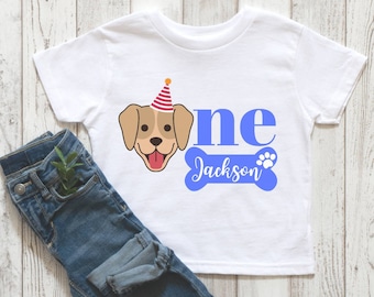 Puppy birthday shirt,  Personalized 1st bday outfit boy, custom Puppy 1st Birthday shirt, First birthday shirt boy, first birthday boy shirt