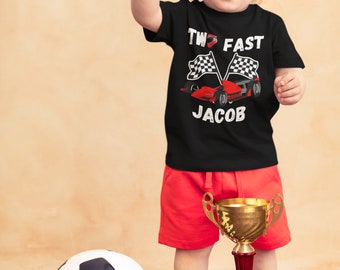 Two fast birthday, two fast shirt, 2nd Birthday shirt, race car birthday, racecar gift, racecar shirt, Boys shirt, toddler shirt,