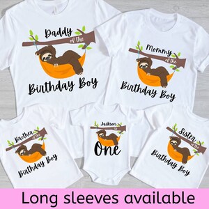 sloth 1st birthday shirt, sloth birthday shirt, toddler sloth shirt, sloth themed birthday shirt, 1st birthday shirt boy family