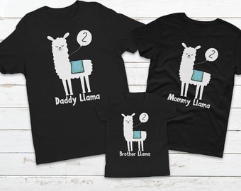 Personalized Llama Birthday Shirt, Family Llama Birthday Shirt, Mommy Llama, Daddy Llama, Sister Llama, Brother Llama, 1st,2nd, 3rd, 4th