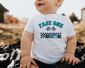 Race car 1st birthday shirt, fast one birthday shirt, first birthday shirt boy, fast one shirt