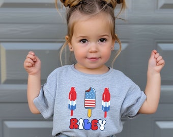 personalized 4th of july shirt toddler , personalized name shirt, custom 4th of july shirt, cute,  baby 4th of july shirt, popsicle shirt