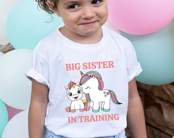 big sister unicorn shirt, big sister in training, unicorn big sister shirt, big sister announcement shirt toddler, big sister shirt toddler