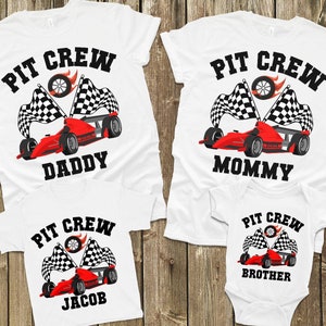 Matching Pit Crew Race Car Birthday Shirt, Matching Family Race Birthday Shirt, Birthday Outfit, Race Car Party Outfit, Pit Crew Shirt image 4