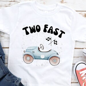 Two Fast Birthday Shirt, Race Car Birthday Shirt, 2nd Birthday Shirt, Racing Birthday Party, two fast vintage car birthday Toddler Boy
