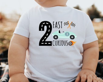 2 Fast 2 Curious Birthday Shirt, Toddler Race Car Tee