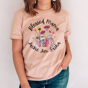 Personalized Mama Shirt, Custom Mother&#39;s Gift Tee, Mom, grandma shirt with kids name, Shirt With Kids Names, Gift For Mom, grandma, nana