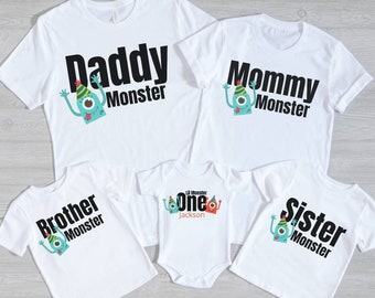 monster birthday shirt family, monster birthday family shirt,  monster 1st birthday shirt, monster mom shirt