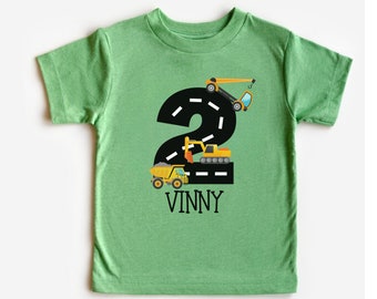 Construction Birthday Shirt 2, Construction birthday party, birthday boy shirt, ANY AGE, Excavator Construction Digger