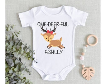 First Birthday One-Deerful shirt, Wild One, Woodland Birthday, Woodland Party, 1st Birthday, Girl Birthday Shirt, Personalized