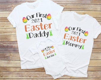 Mommy Daddy Baby Easter Shirts, Our First Easter, Matching Family Easter shirts, 1st Easter Family, First Easter Shirts, Eater Family Shirts