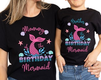 mermaid family birthday shirts, mermaid mom and dad shirt, mermaid mom, mermaid dad shirt, mermaid daddy, mermaid brother, mermaid sister