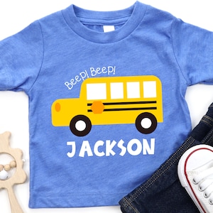 School Bus Shirt, Wheels on the Bus Birthday Party, Bus 2nd Birthday, Boy Birthday Shirt
